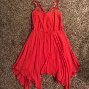L red/orange dress